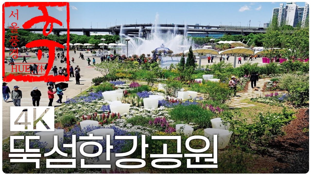 [4K] 뚝섬 한강공원에 거대한 정원이 생겼다? ┃ 서울의 데이트 코스,  핫플레이스