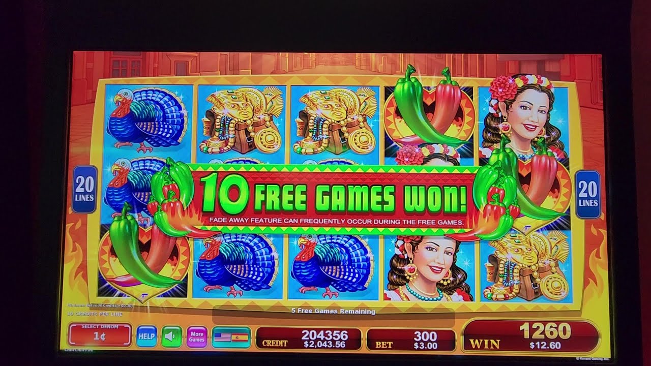 CHILI CHILI FIRE BONUSES AND RETRIGGER KONAMI