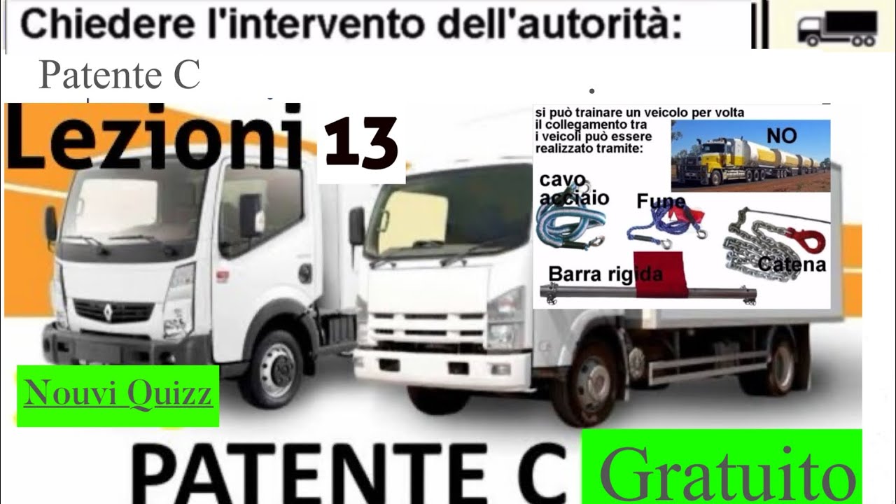 Patente C lezioni 13 gratuito | Patente C c1 Nouvi Quizz | in caso di ingombro della carreggiata
