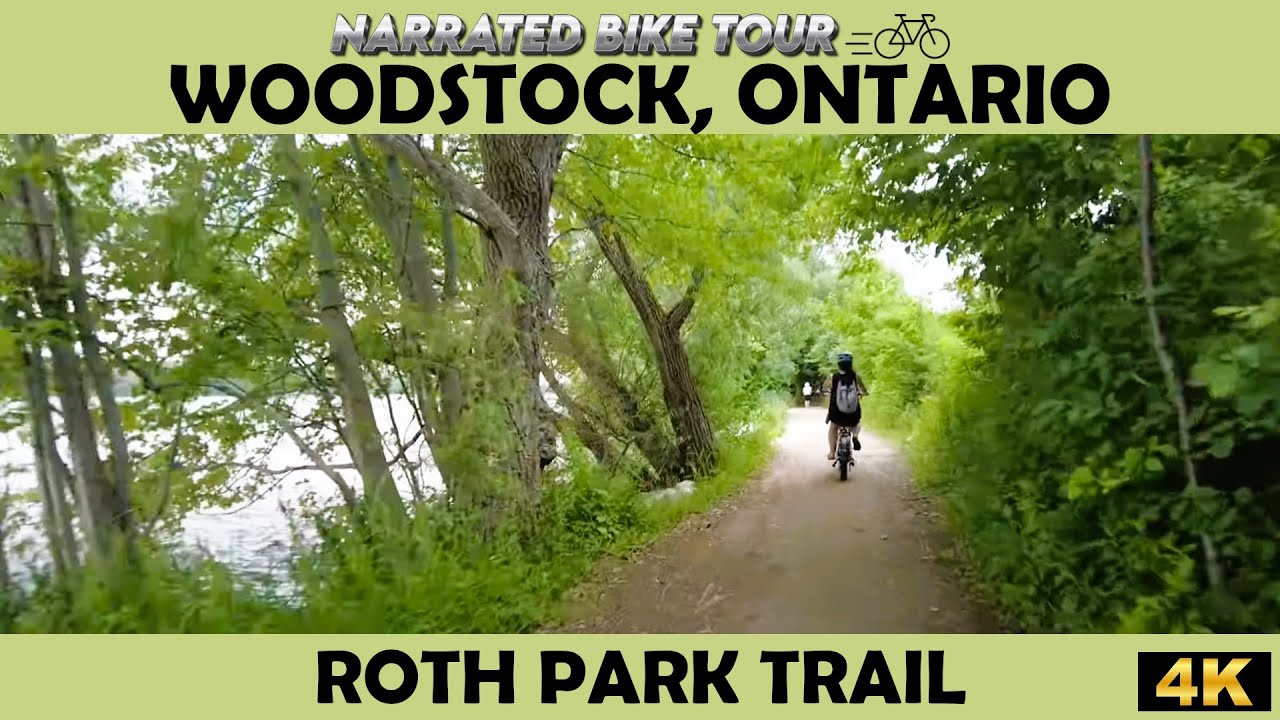 🌲 Woodstock, Ontario - Roth Park Trail 🚴 4K BIke Ride