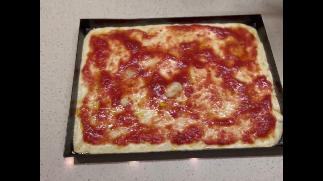 Pizza in teglia con lievito madre (lievitazione 48 ore)