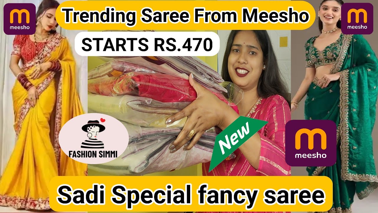 Trending saree review | Party wear saree from Meesho| Meesho saree haul |saree review #meesho #saree