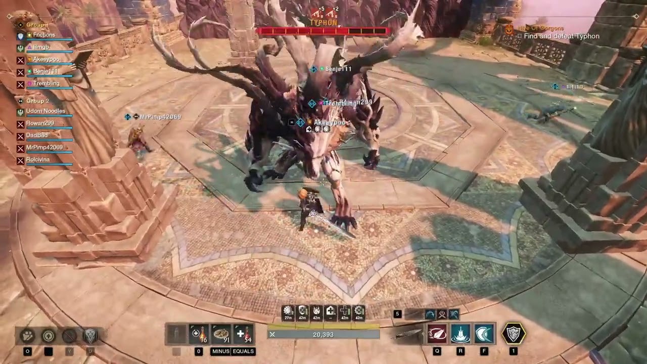 New World: Aeternum. Hive of Gorgons Raid. Tank Great Sword/Hammer/Rapier/Hatchet POV.