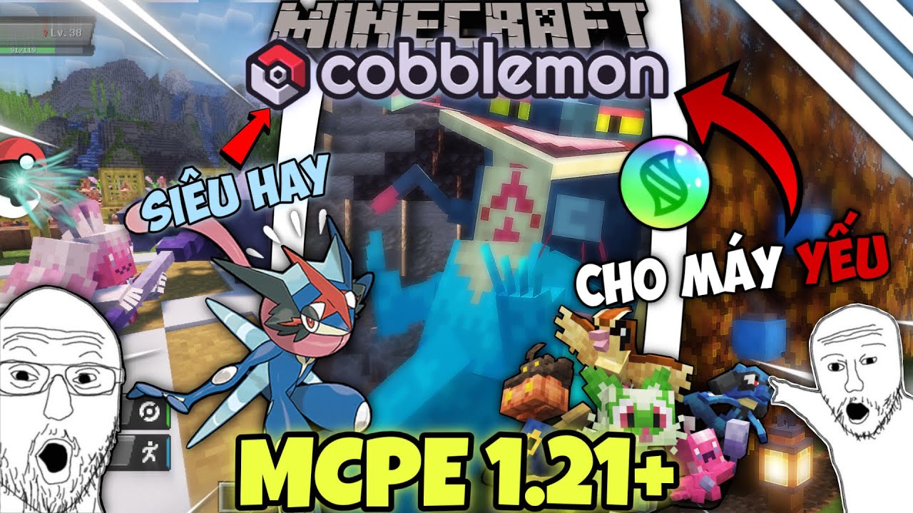 Addon/Mod Cobblemon Lite Si&ecirc;u Hay Trong MCPE 1.21+ | Addon/Mod Pokemon in MCPE 1.21+