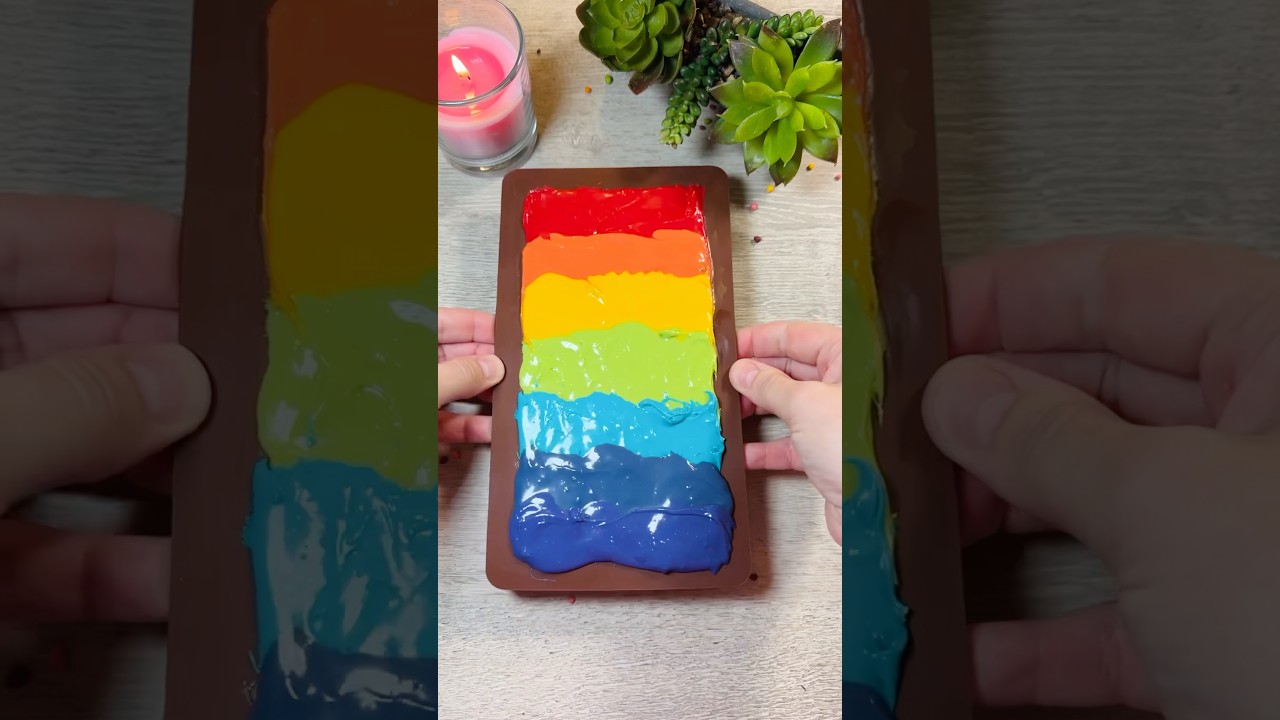 Первый в истории шоколад Rainbow Dubai 🤩🌈💖🍫 #радужныйшоколад #радужныйдубайшоколад #шоколад
