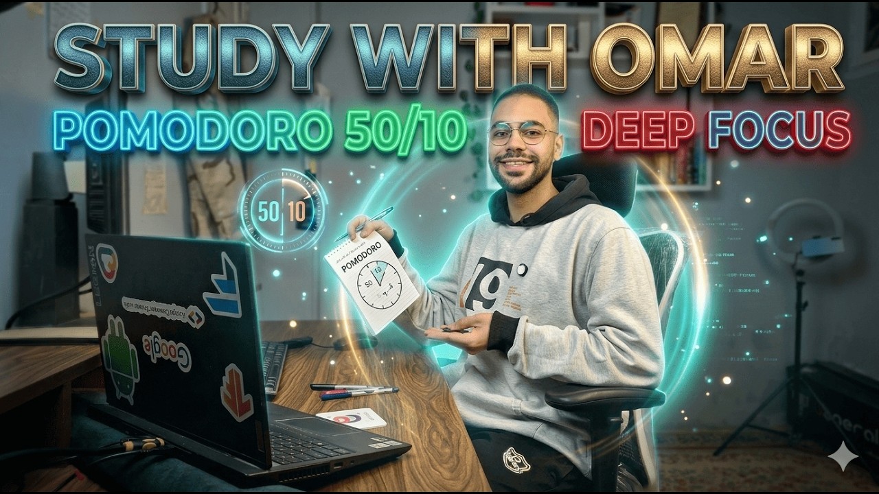 1-Hour Studying With Quran Recitation | ادرس معي بطريقة بومودورو مع تلاوة القرآن الكريم