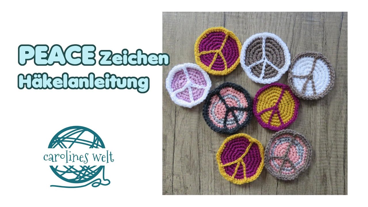 PEACE Zeichen H&auml;kelanleitung  - Yarnbombing Woolinale