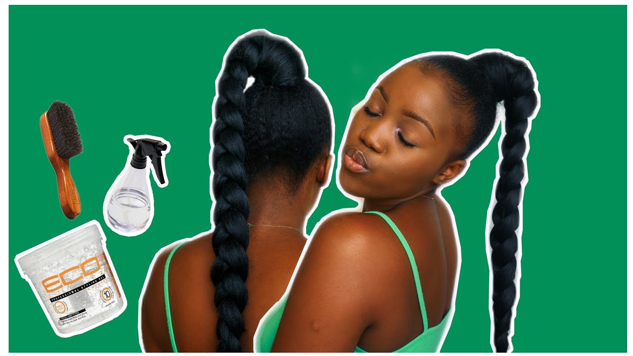 HIGH BRAIDED PONYTAIL ON AN AFRO WITH NO BLOW-DRY| SOUTH AFRICAN YOUTUBER