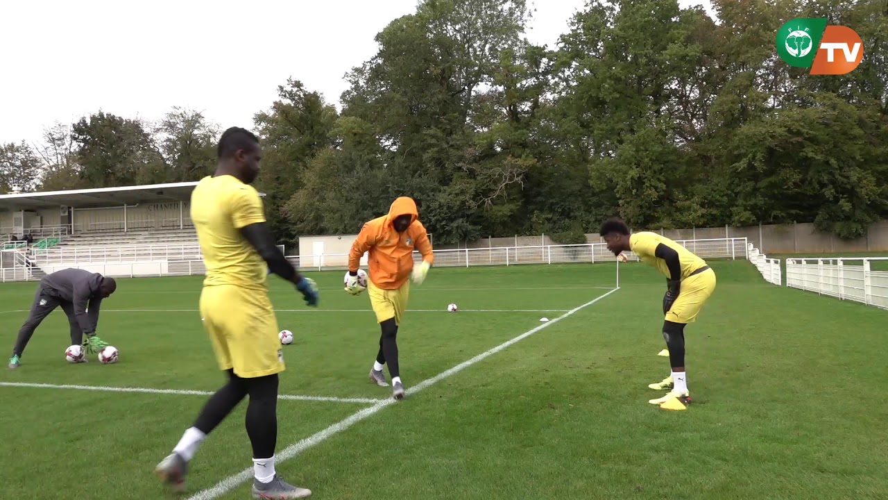 la séance des gardiens de but de l'Equipe de Côte d'ivoire à Chantilly