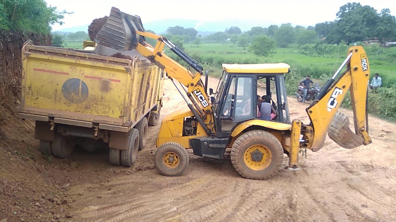 jcb 2010 model - jcb 3dx dump Truck loading