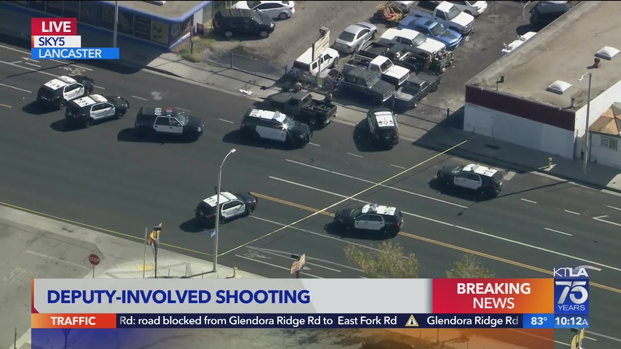 Robbery suspect shot by deputies in Lancaster