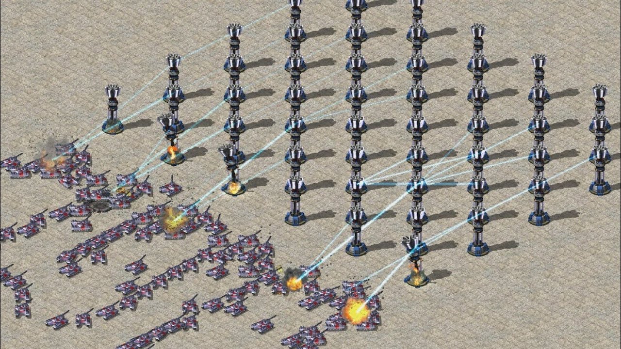 Grizzly vs Prism Towers - Same Cost - Red Alert 2