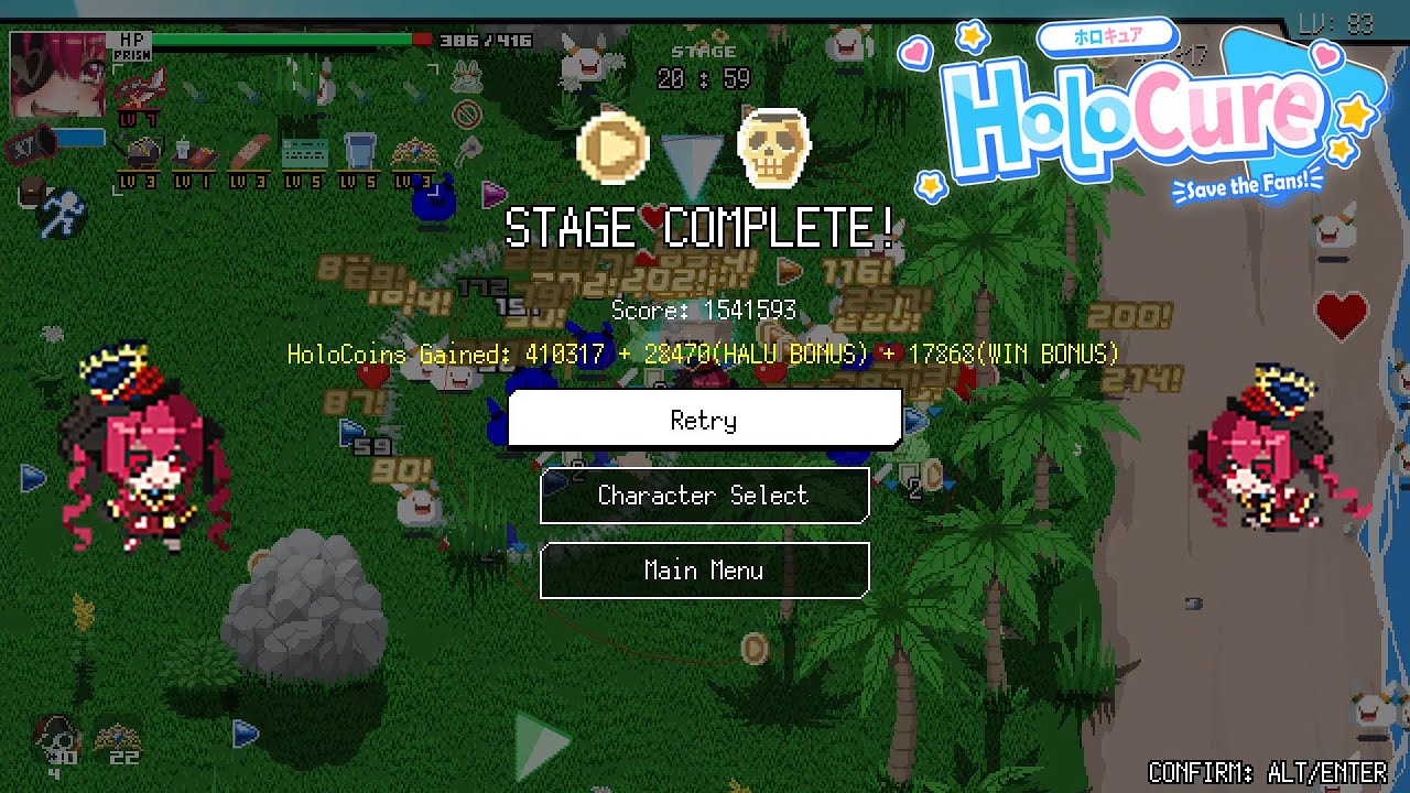 HoloCure 0.7 - Stage 5 Clear Coin Farm (Post Nerf) - Houshou Marine