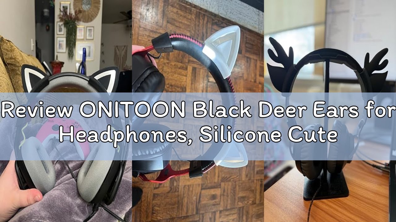 Review ONITOON Black Deer Ears for Headphones, Silicone Cute Ears Attachment, Lovely Detachable Acce