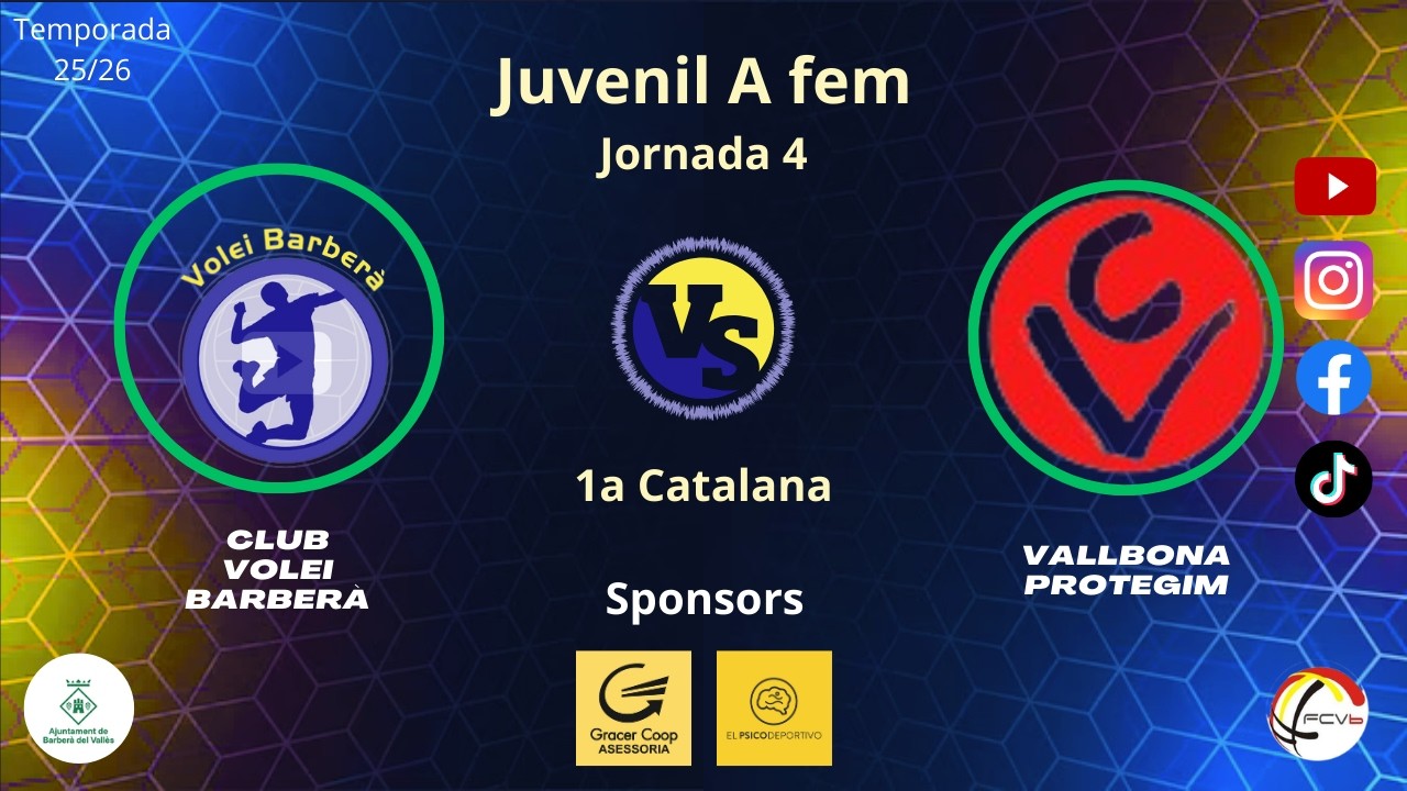 Cv Barberà vs Vallbona Protegim, Juvenil A femení, J4 2a fase, 15/03/26, 4a catalana, #Aymibarberà!!