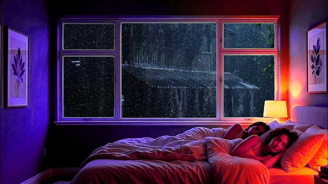 💤 Rain Sounds in a Dark Bedroom (No Ads) Relaxing Ambience for Deep Sleep, Focus, Meditation 
