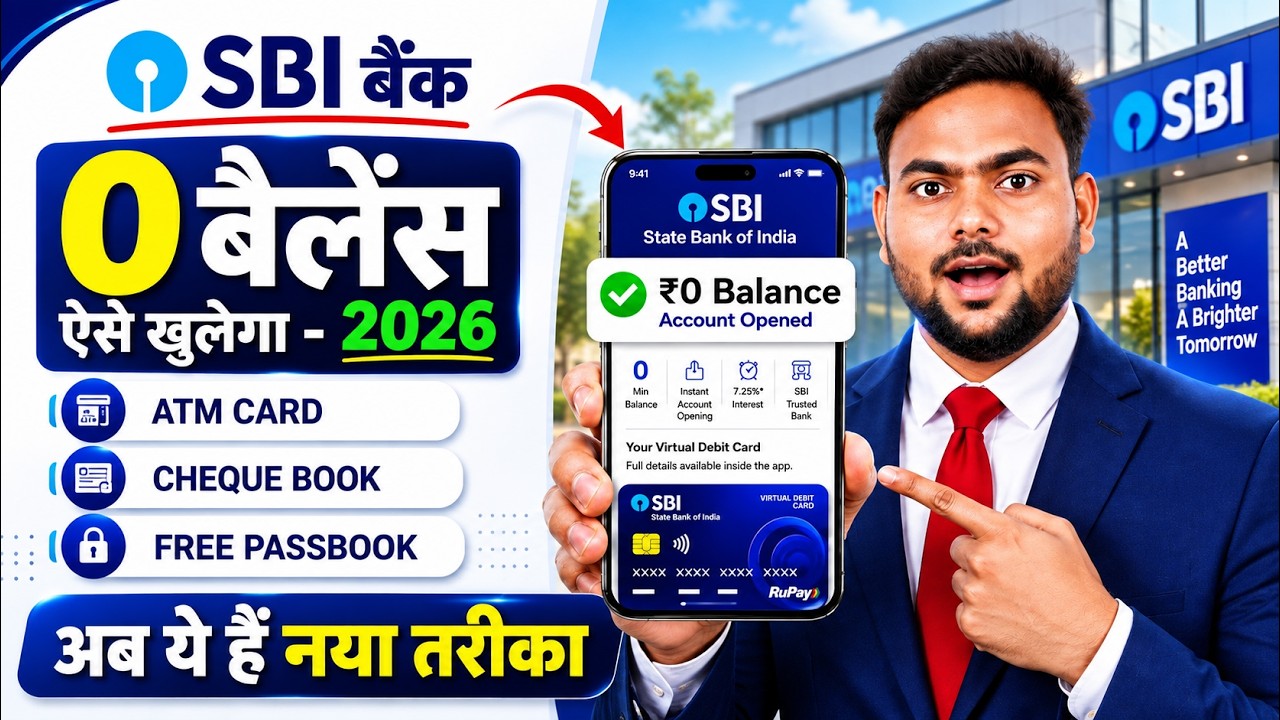 SBI Zero Balance Account Opening Online 2026 | SBI Mein Account Kaise Khole | YONO SBI Process