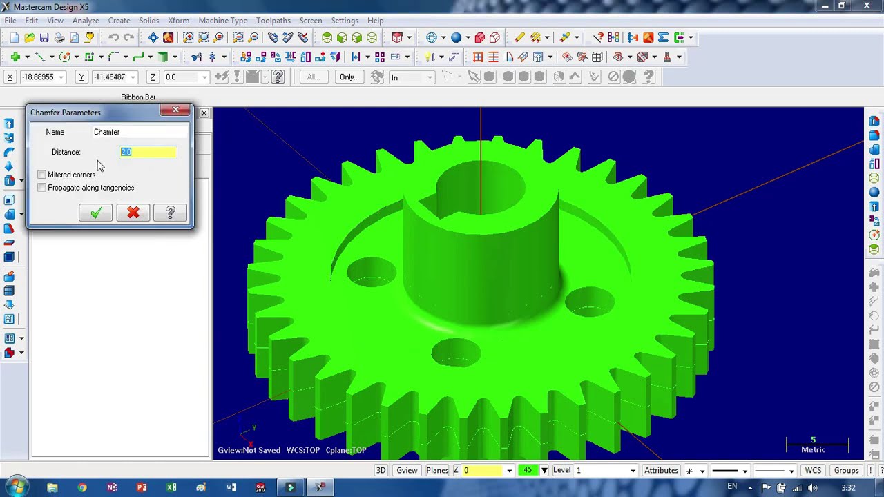 Mastercam X5 #16 Membuat Roda Gigi - Xform Rotate / Xform Scale - Merubah skala ukuran benda solid