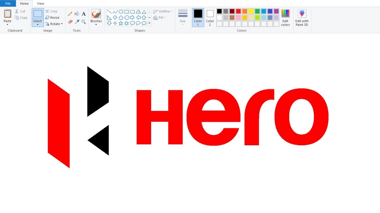 How to draw Hero Motocorp Logo in computer using Ms Paint | Logo Drawing in Ms Paint.
