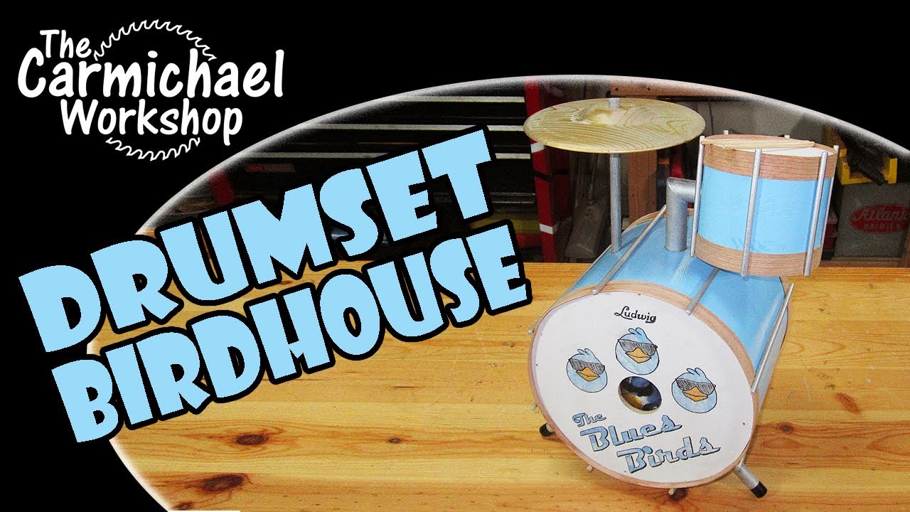 Drumset Birdhouse - An Outdoor Woodworking Art Project