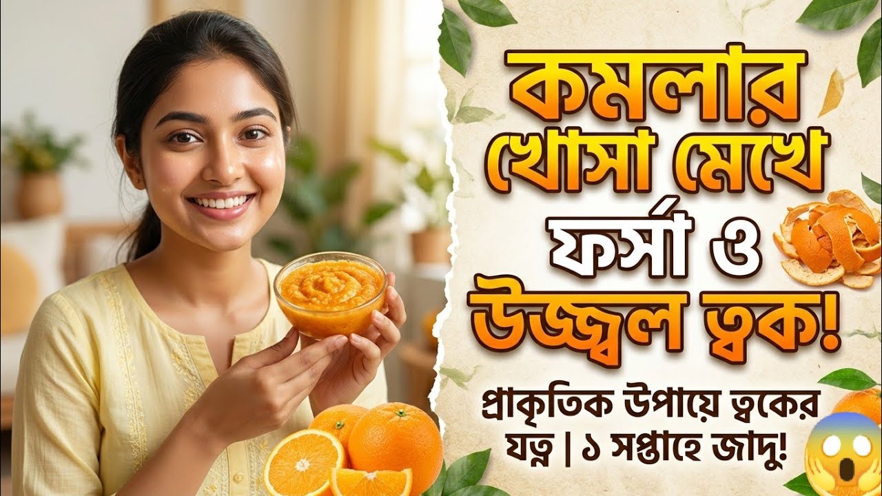 প্রাকৃতিক উজ্জ্বলতায় কমলার খোসা ও মধু: ঘরে বসেই রূপচর্চা। 😍