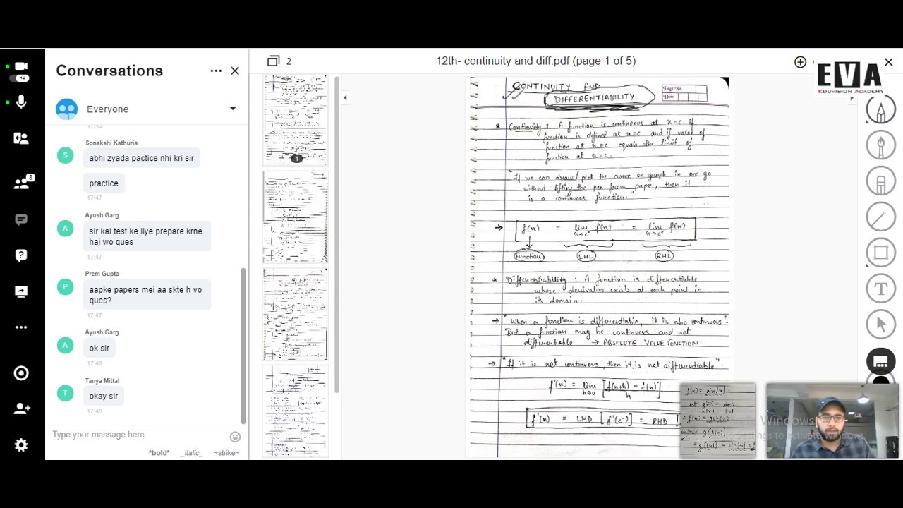 Eduvision Academy -- EVA -- Maths -- Class-12th -- Ch.-5 -- Continuity and Differentiability #16