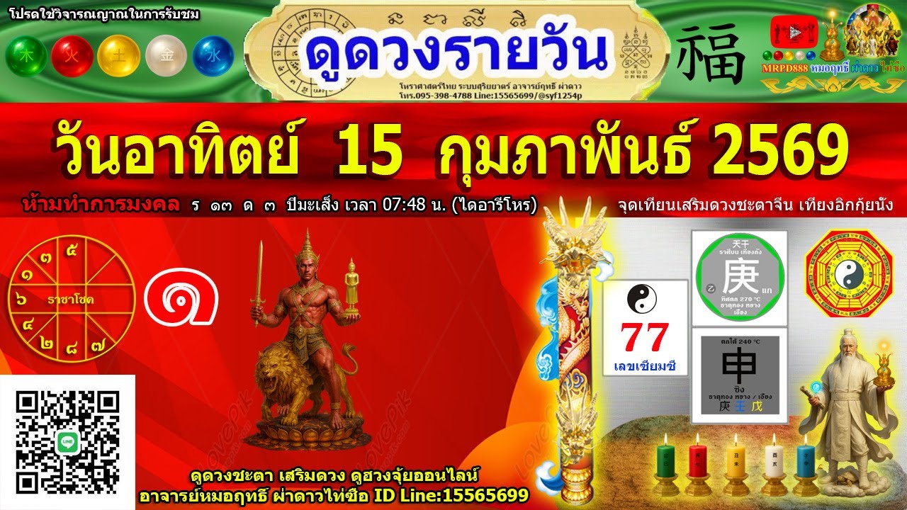 ดูดวงรายวัน ผ่าดาววันนี้ 15/ก.พ/2569 ลัคนา12ราศี l หมอฤทธิ์ ผ่าดาว