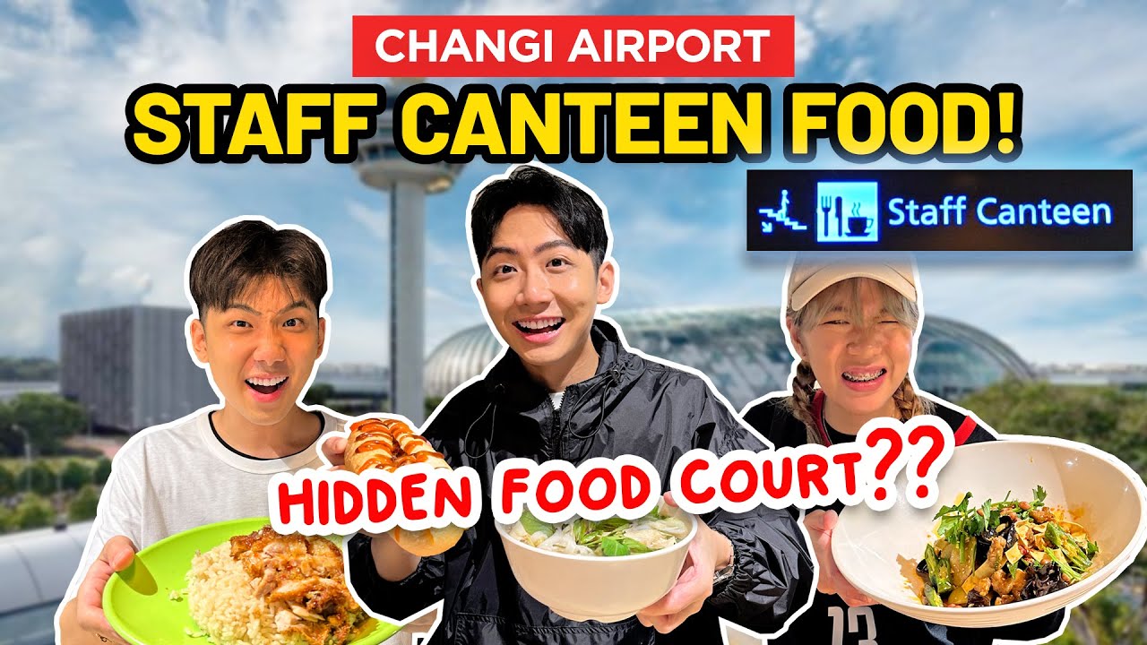 Trying Changi Airport HIDDEN Staff Canteen Food Court *OMG SO CHEAP*