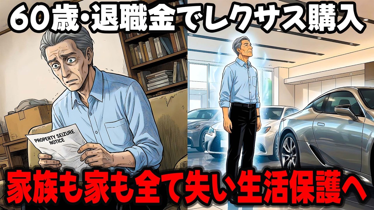 【漫画】60歳、退職金でレクサス購入→借金地獄→生活保護に転落した男の末路…