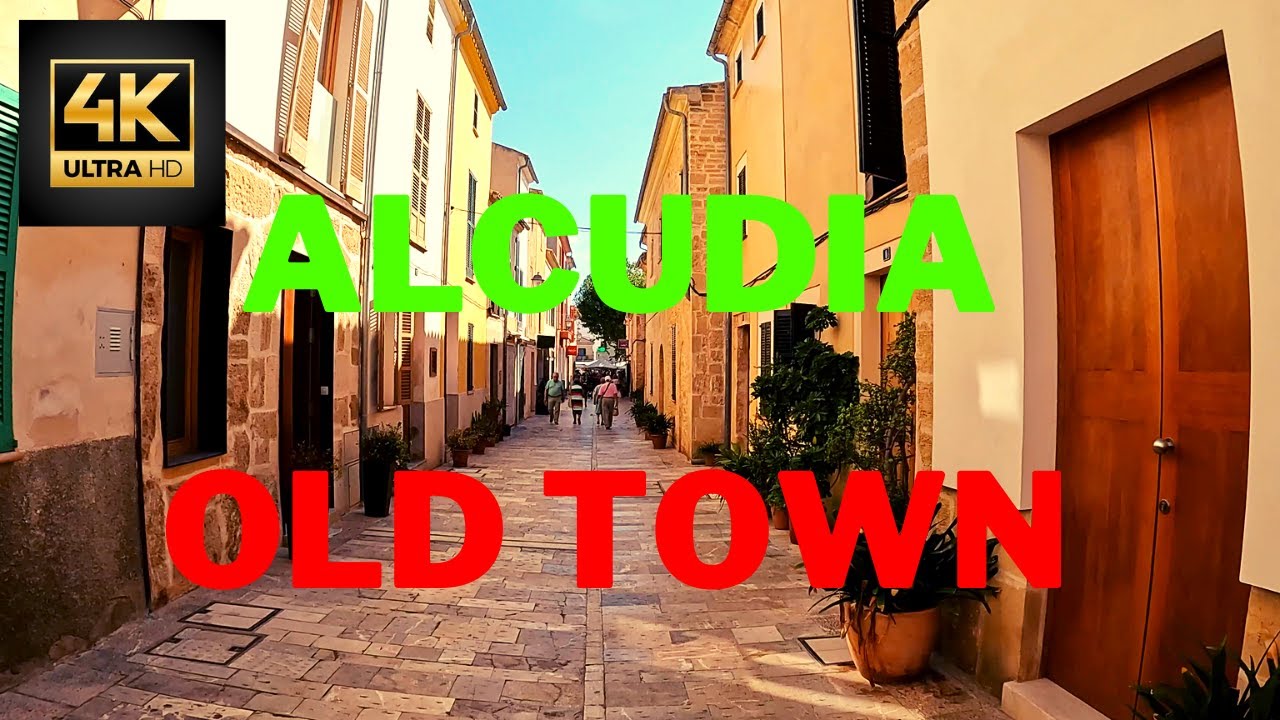 Alcudia Tuesday Market [4K] Alcudia City Center Walking Tour- Alcudia OLD TOWN 2022