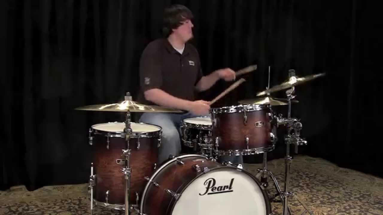 Pearl Wood Fiberglass Drum Set 22/13/16 - Satin Cocoa Burst
