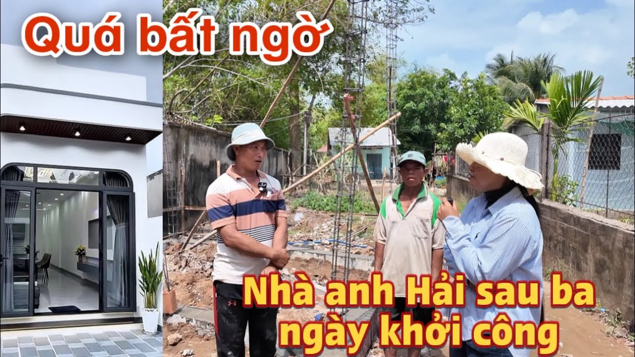 Bất ngờ lớn ngày khởi công thứ 3 nhà anh Hải 8 đứa con quá nhanh #u30 