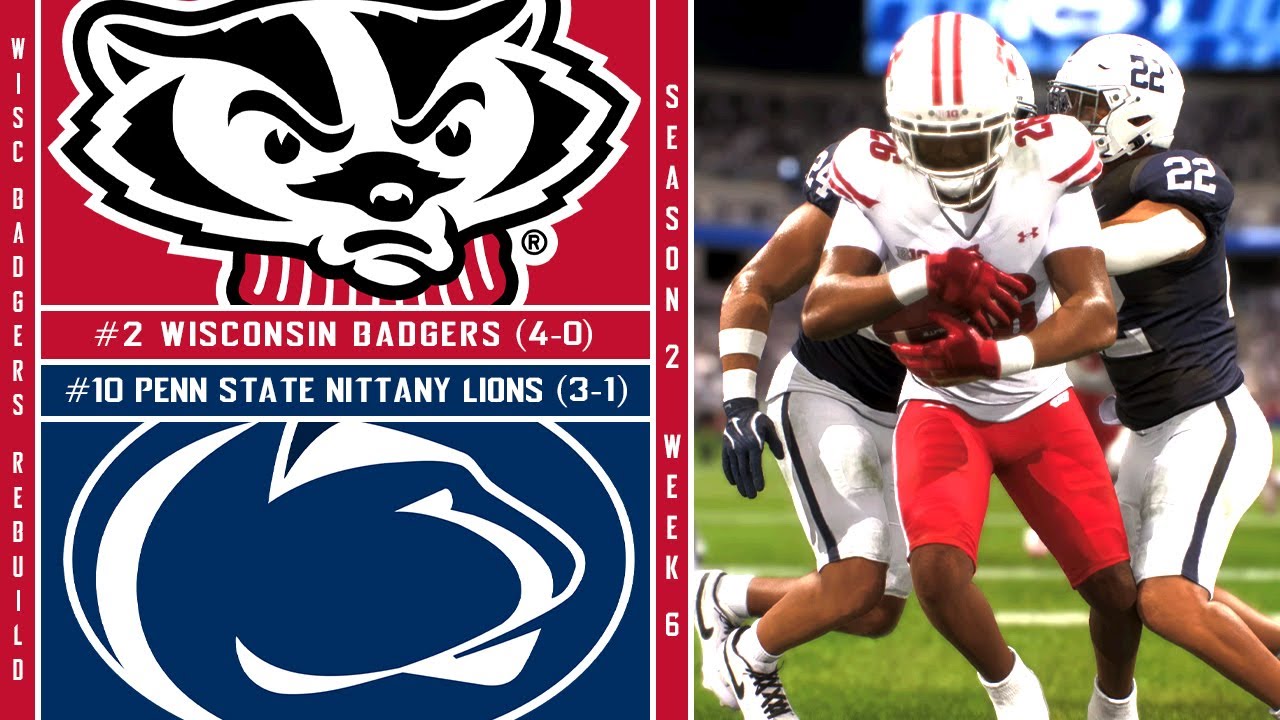 COLLEGE FOOTBALL 26 | #2 Wisconsin at #10 Penn State - Week 6 | R3DBARZ Program Rebuild | Season 2