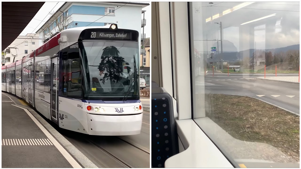 Mitfahrt mit dem Tramlink der (Limmattal Bahn) von Dietikon nach Spreitenbach, IKEA