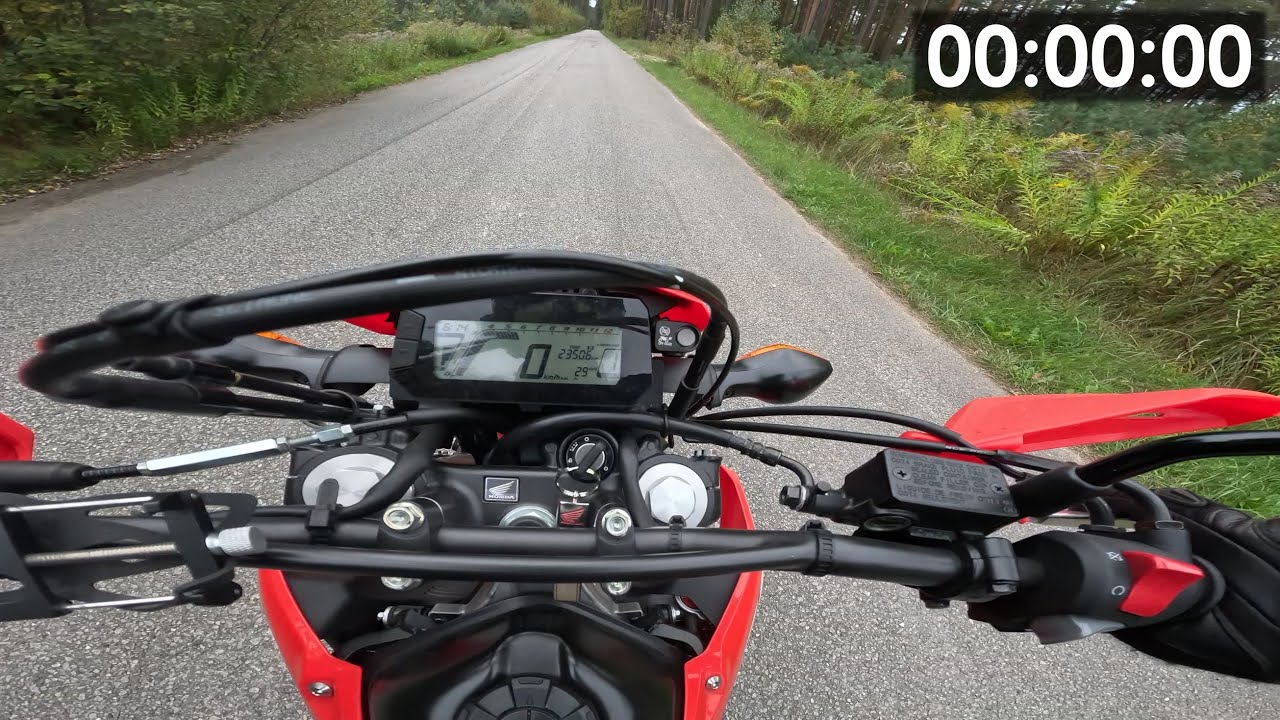 Honda CRF300L Acceleration 0-100km/h + 0-130km/h + Braking