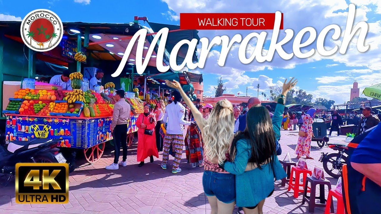 MARRAKECH Exploring the vibrant jemaa el fna square | walking tour morocco [4K]