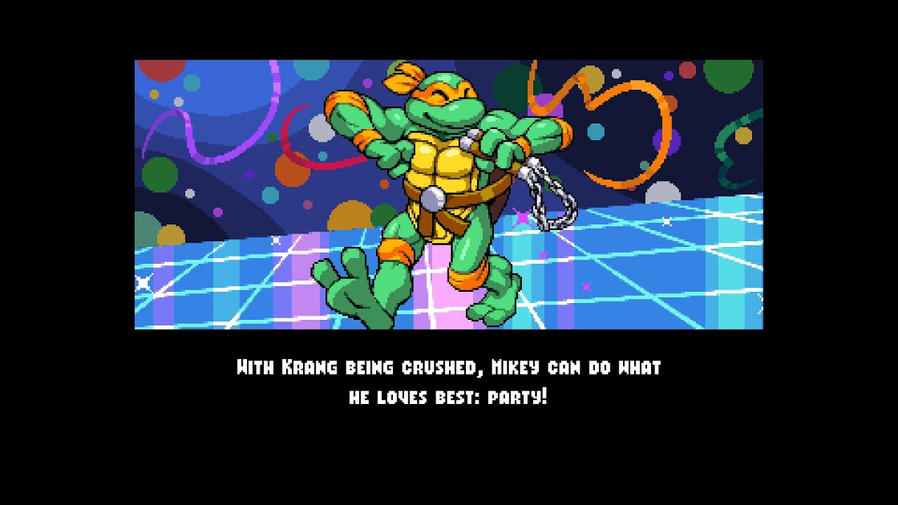 TMNT Shredder's Revenge Solo Arcade Mode Gnarly Michelangelo No Death Run