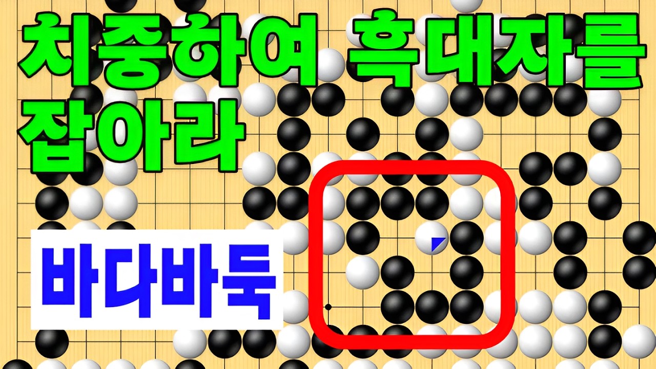치중하여 흑대마를 잡아라 바다바둑두기입니다 #바둑배우기 #초보바둑두기 #재미있는 바둑