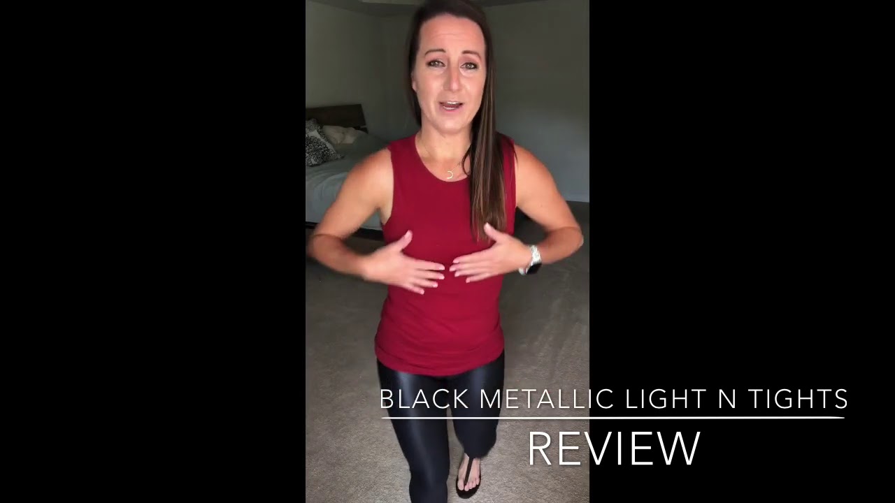 Zyia Active Review Black metallic light N Tight Leggings - true to size