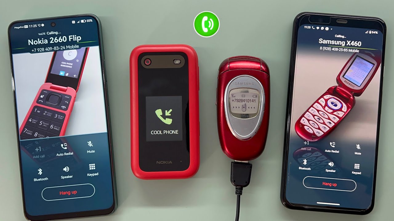 Samsung X460 flip Vs Nokia 2660 flip Incoming Call \ Outgoing Call Google Pixel 4XL + Huawei Y90