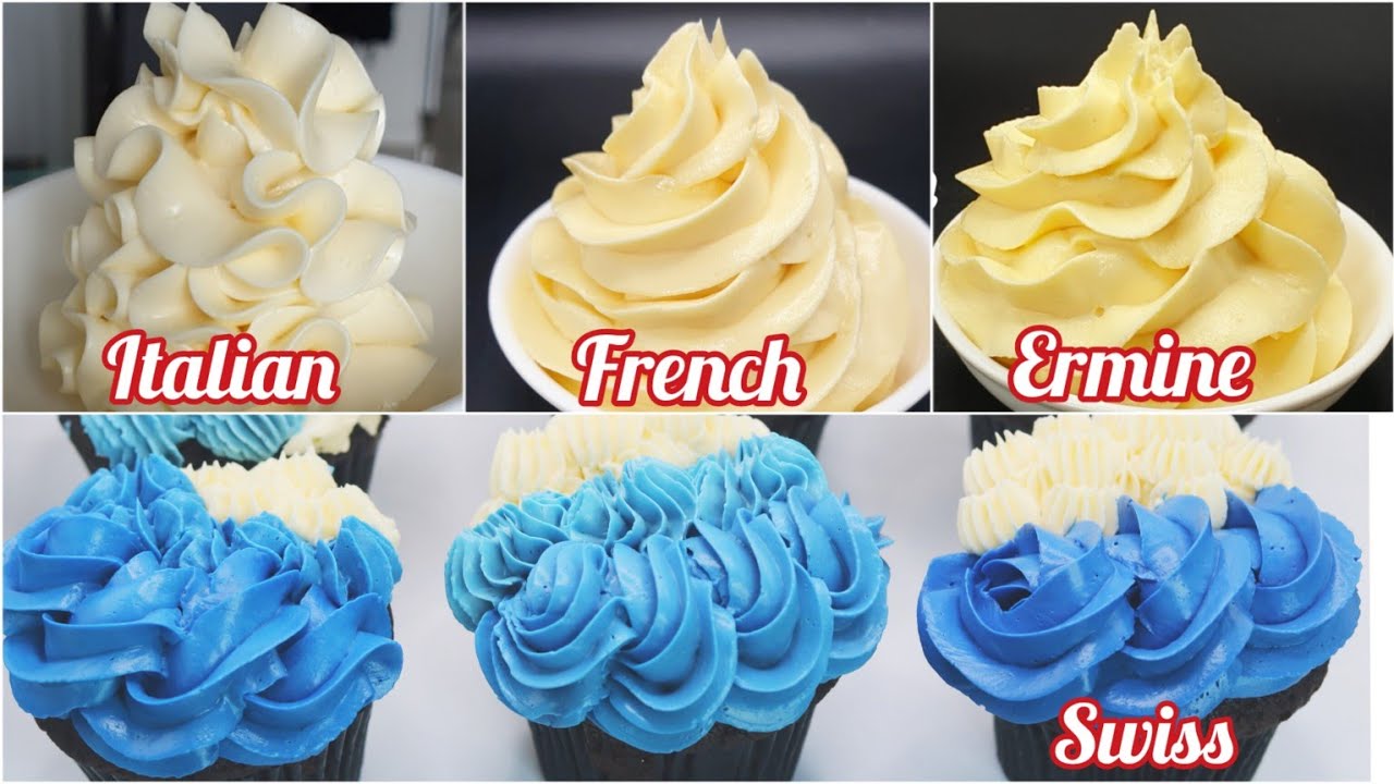 4 Best Buttercream Frostings Compliation | Swiss, Italian, French and Ermine | Versatile Cuisines