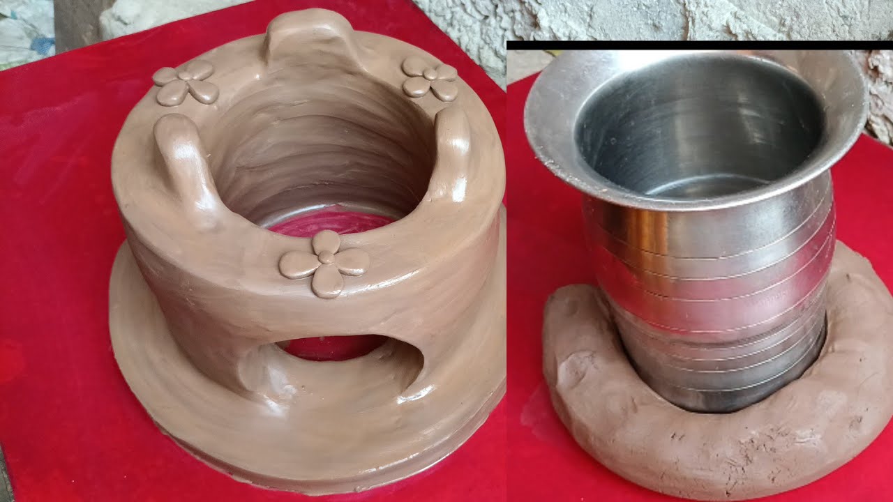 DIY how to make mitti ka chulha mitti ka chulha kaise banaen designing mitti chulha polymor clay