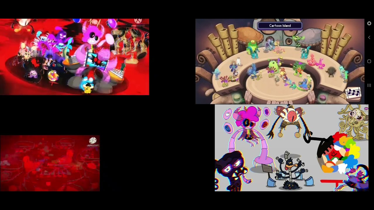 cartoon island with 4 versions
