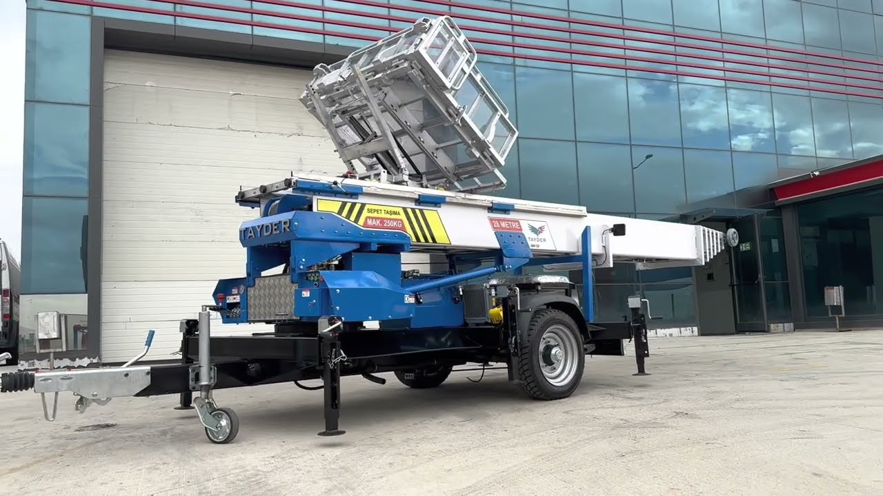 TAYDER 28 METRE RÖMORKLU EŞYA ASANSÖRÜ  - TAYDER 28 METERS TRAILER LADDER LIFT !