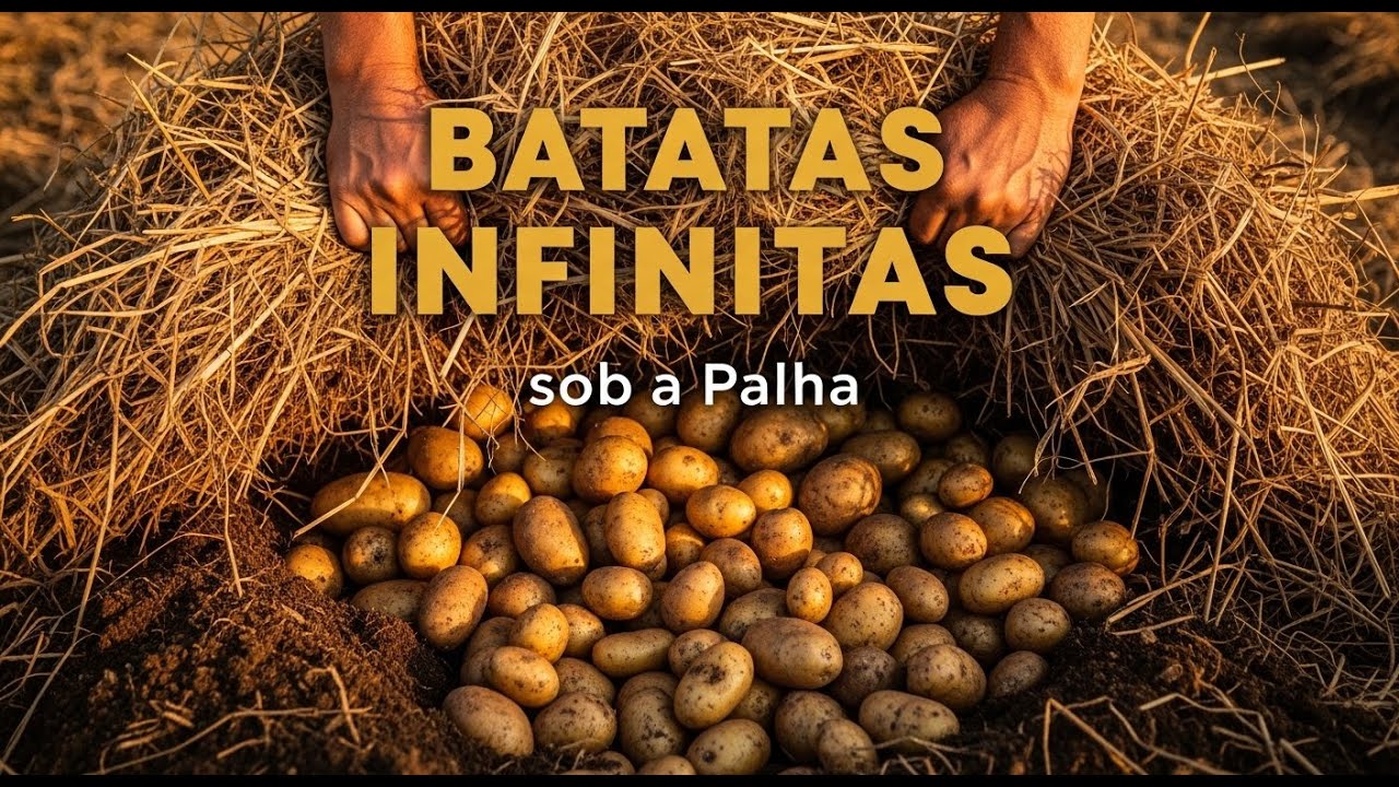 Batatas Infinitas sob a Palha: O Segredo para Colher Batatas Gigantes e Limpas sem Usar Enxada
