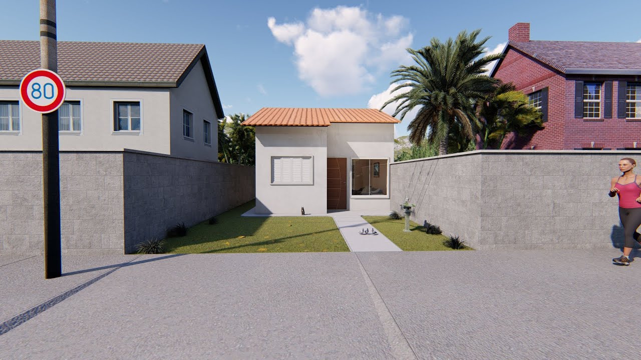 Projeto 3D Residencial 45 m&sup2; (Modelo CDHU) MORADA DO BOSQUE ITAPEVA