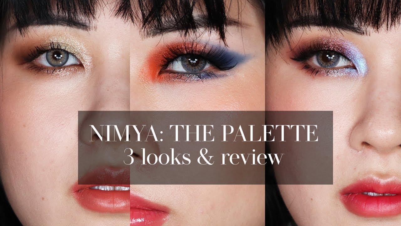 NIMYA: THE PALETTE ⚡ 3 looks, demo, review || monolid makeup tutorial #nikkietutorials #nimya