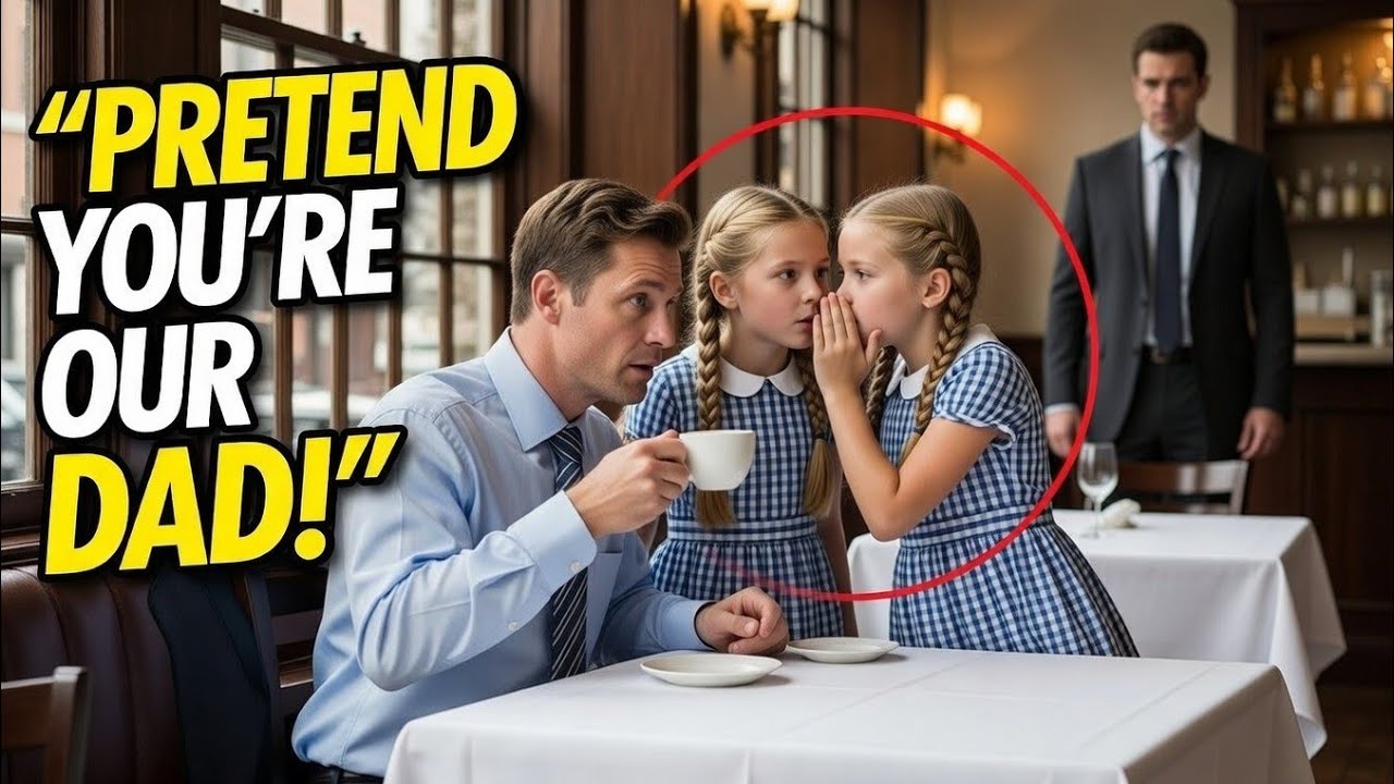 He Was Having Tea Alone… Until Twin Girls Whispered “Pretend You’re Our Dad” 😳