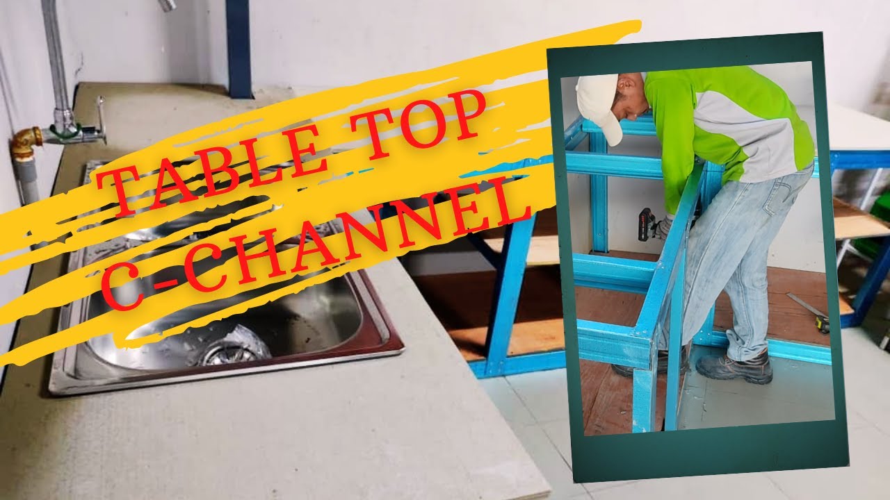 CARA MEMBUAT TABLE TOP, Besi C-Channel Besi Biru (tile, granite, epoxy resin) Part 1.0