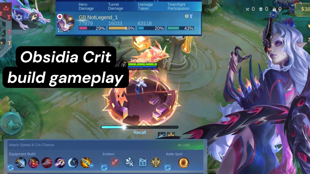 Obsidia Crit damage gameplay #MOBA55GoldenMonth #MOBA55Creator #mlbb 